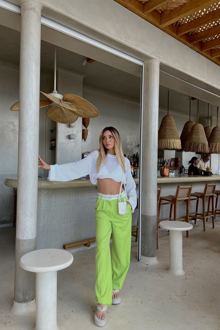 Yeşil Palazzo Pantolon ATE1617 - NEW MİSSİON