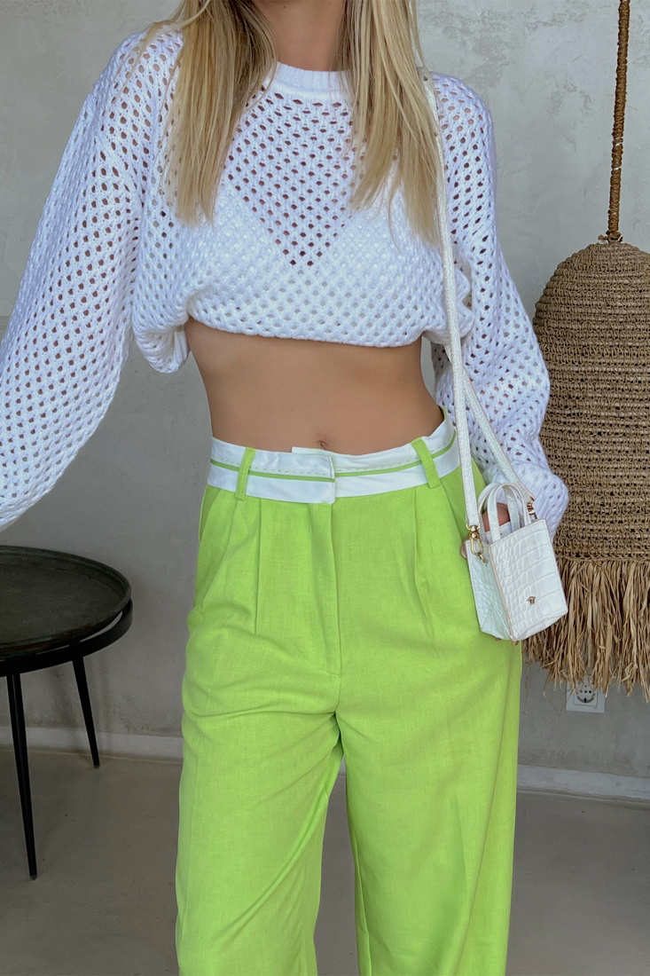 Yeşil Palazzo Pantolon ATE1617 - NEW MİSSİON