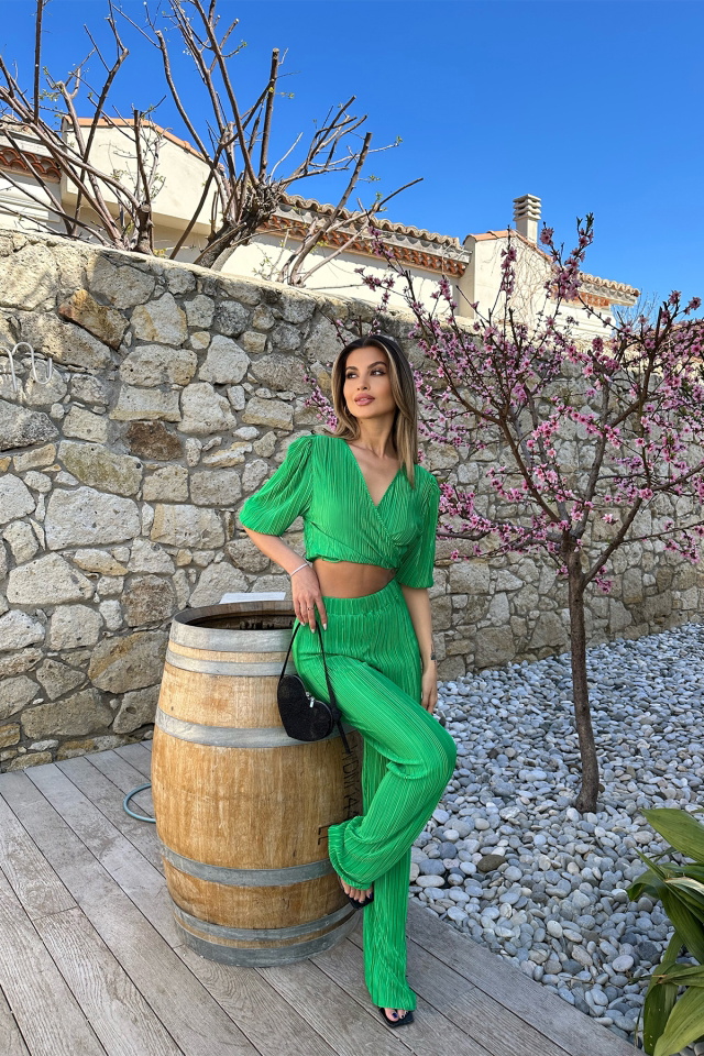 Benetton Yeşil Pantolonlu Takım ATE4886 - 4