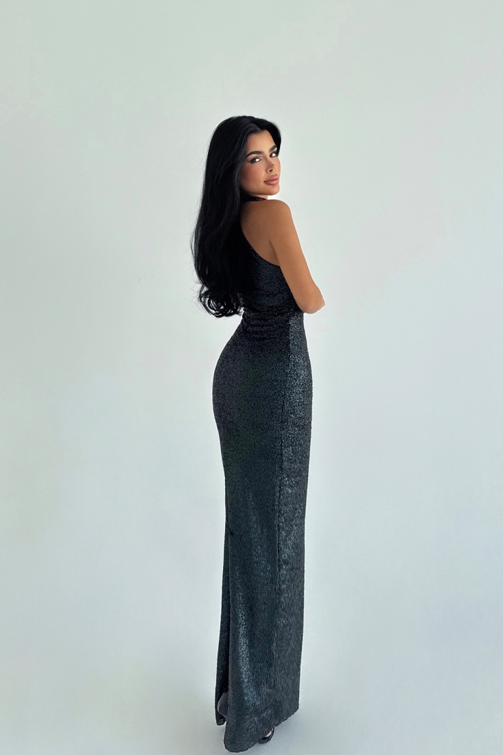 Yeşil Shion Payetli Elbise ATE-3357 - EYYO