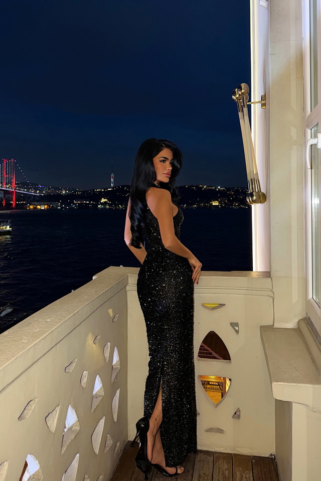 Yeşil Shion Payetli Elbise ATE-4372 - 4