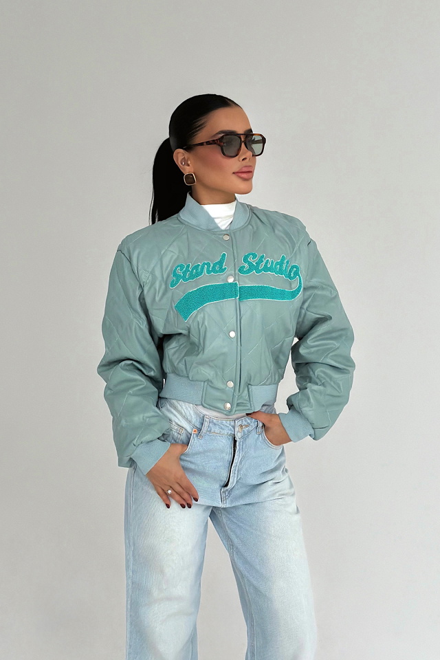 Yeşil Standy Bomber Ceket ATE-3814 - 1