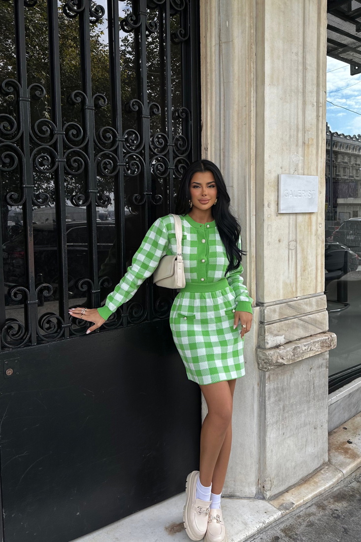 Yeşil Triko Etekli Takım ATE8358 - EYYO