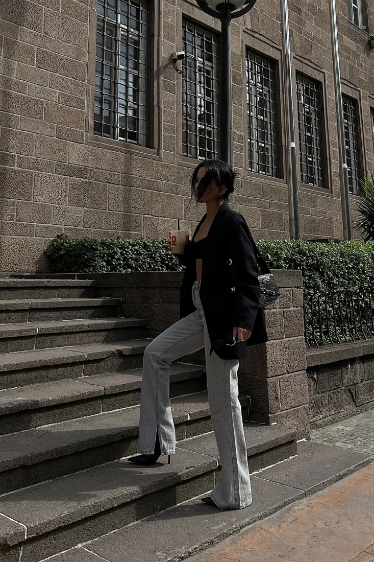 Yüksek Bel Yırtmaç Detay Jean ATE2086 - JOMOFU