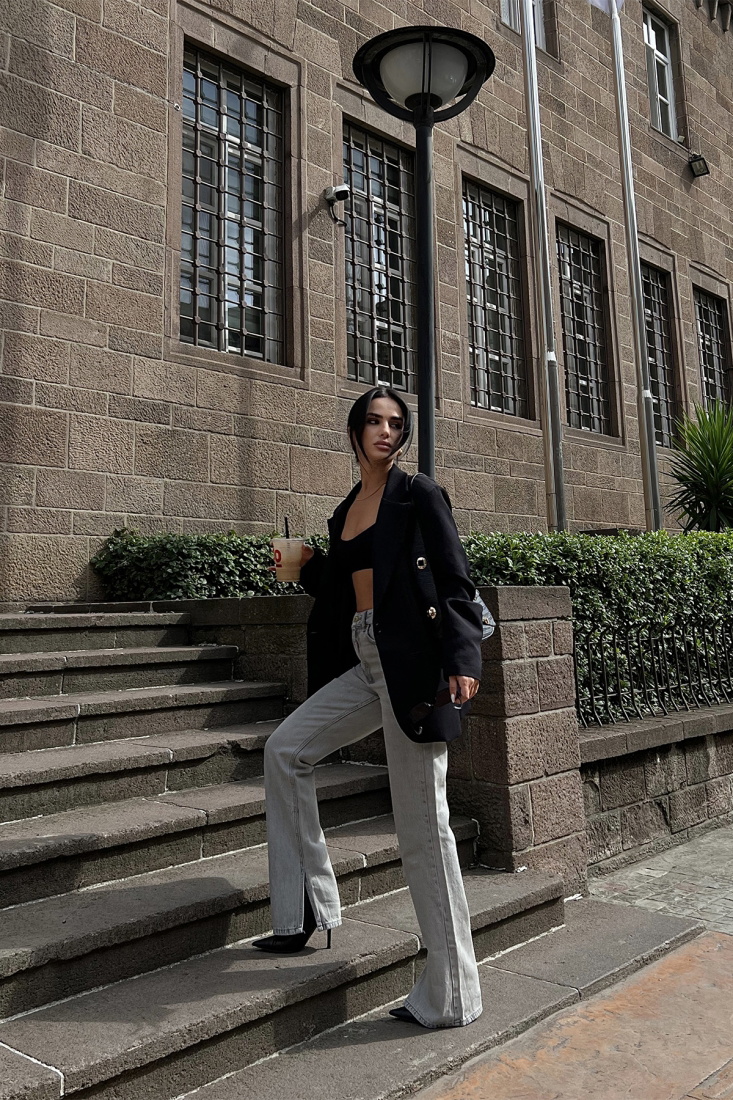 Yüksek Bel Yırtmaç Detay Jean ATE2086 - JOMOFU