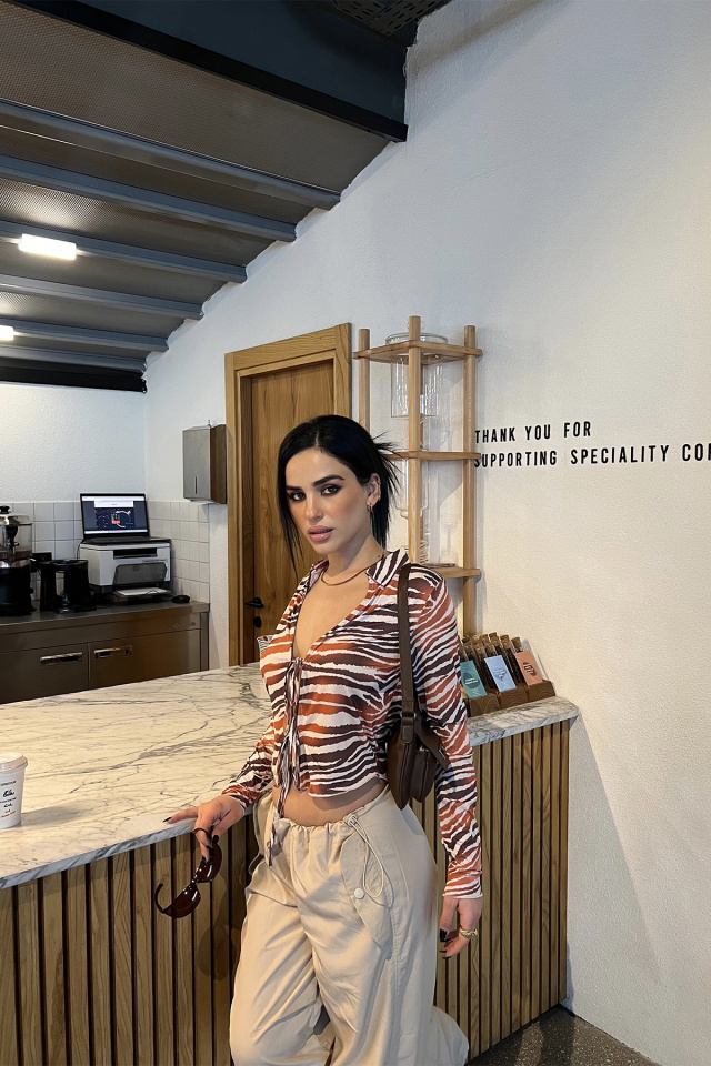 Zebra Gömlek Yaka Önden Bağlamalı Bluz ATE3878 - 4