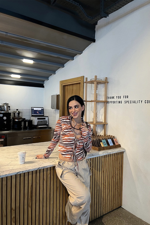 Zebra Gömlek Yaka Önden Bağlamalı Bluz -
